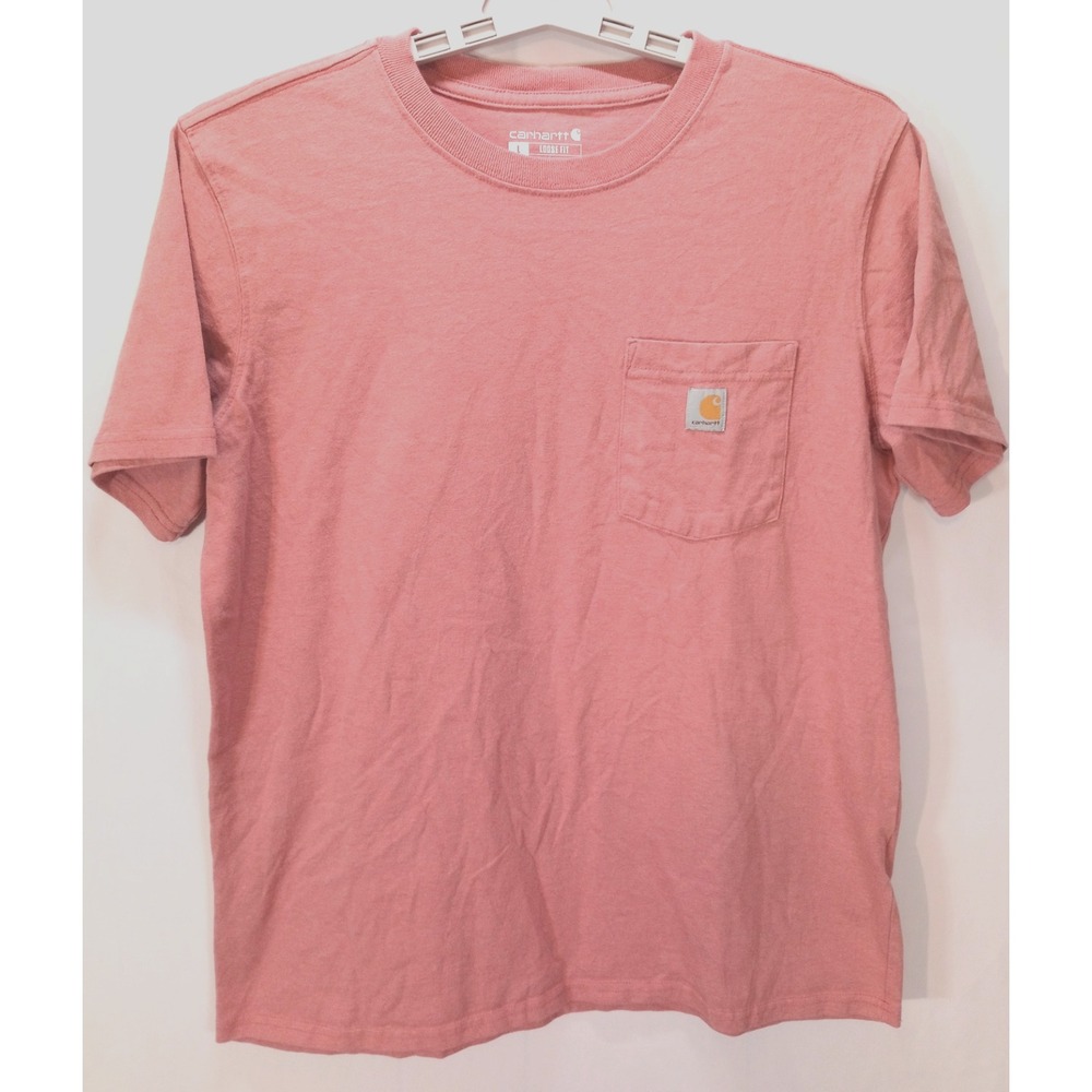 Carhartt Loose Fit Short Sleeve Women's Pocket T-Shirt, Large, Rose Tint Heather